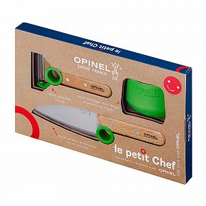 Набор кухонных ножей Opinel Le Petit Chef 3 предм. дерево, зеленый synthetic.ua - Фото 1
