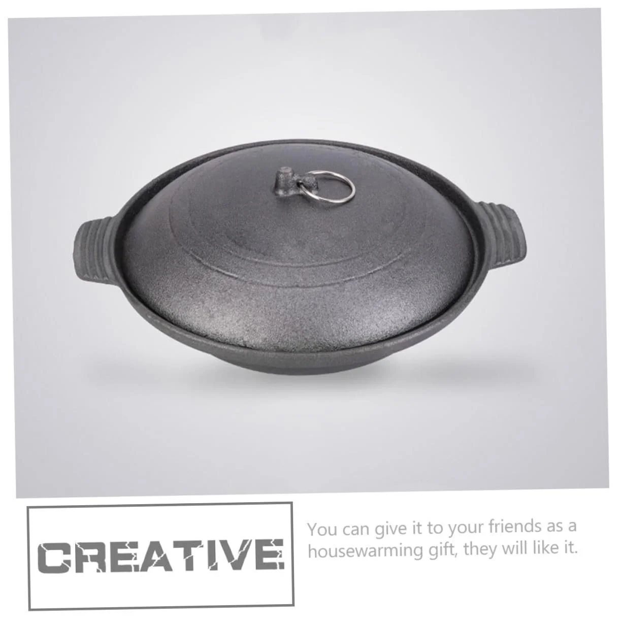 Кастрюля чугунная с антипригарным покрытием эргономичной ручкой для риса и тушения, фото №9