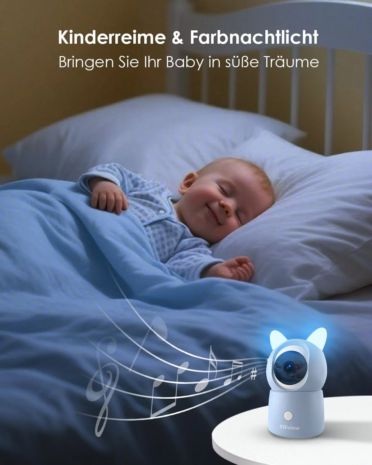 Відеоняня BM6 2K 4X Zoom 5.5 Inch HD App Blue with 2 Cameras, фото №6 Відеоняня BM6 2K 4X Zoom 5.5 Inch HD App Blue with 2 Cameras, фото №6