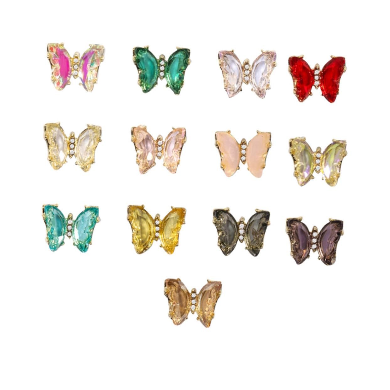 Украшение для ногтей Бабочки PLAFOPE 13 шт. Аксессуары для DIY маникюра из циркониевого материала, фото №1
