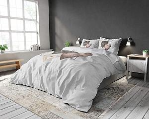 Постільна білизна Sleeptime 100% бавовна Love Hearts 200 x 220 см + 60 x 70 см сірий synthetic.ua - Фото 1