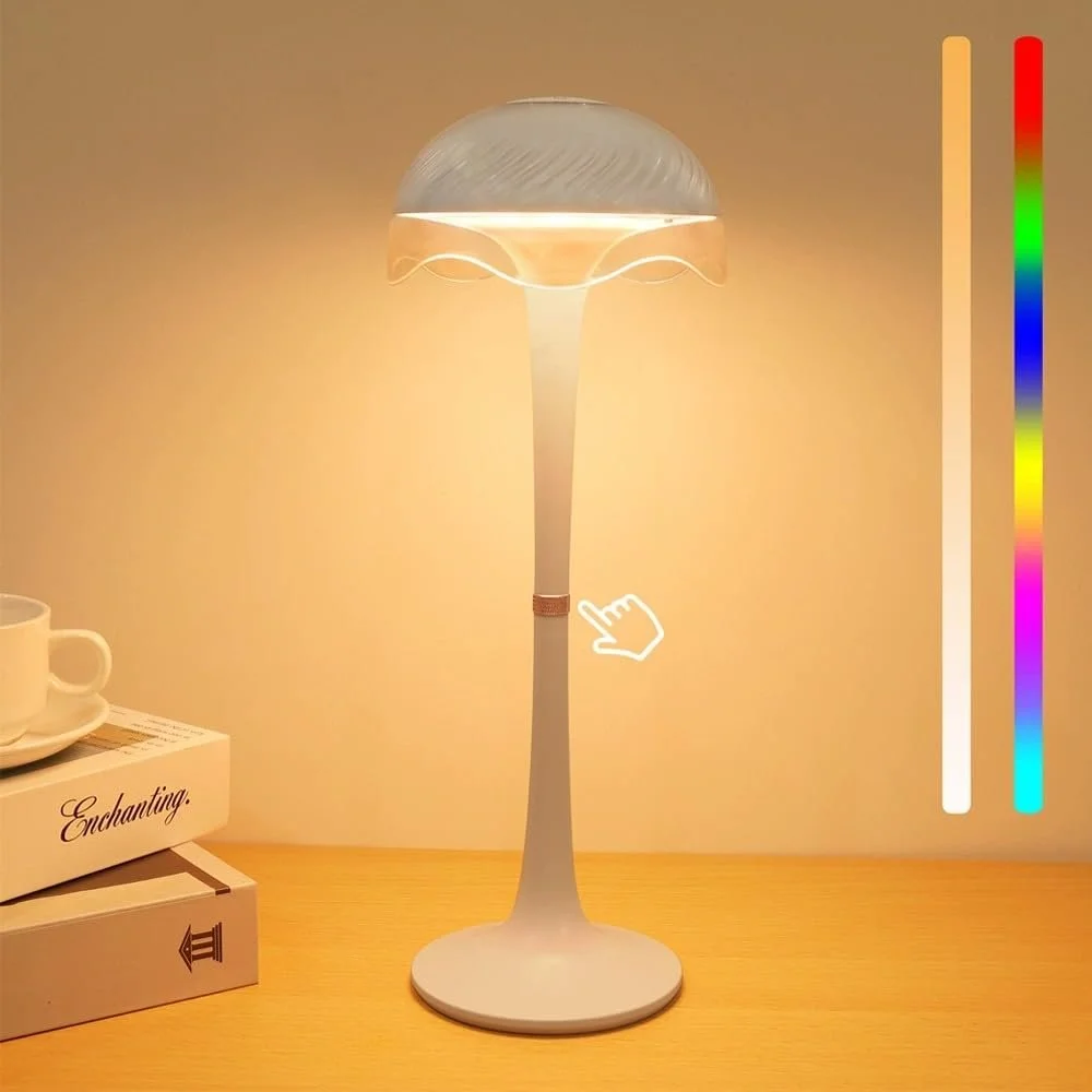 Настільна лампа Mushroom LED Акумуляторна Сенсорна RGB USB 2700K-6500K Метал, фото №1