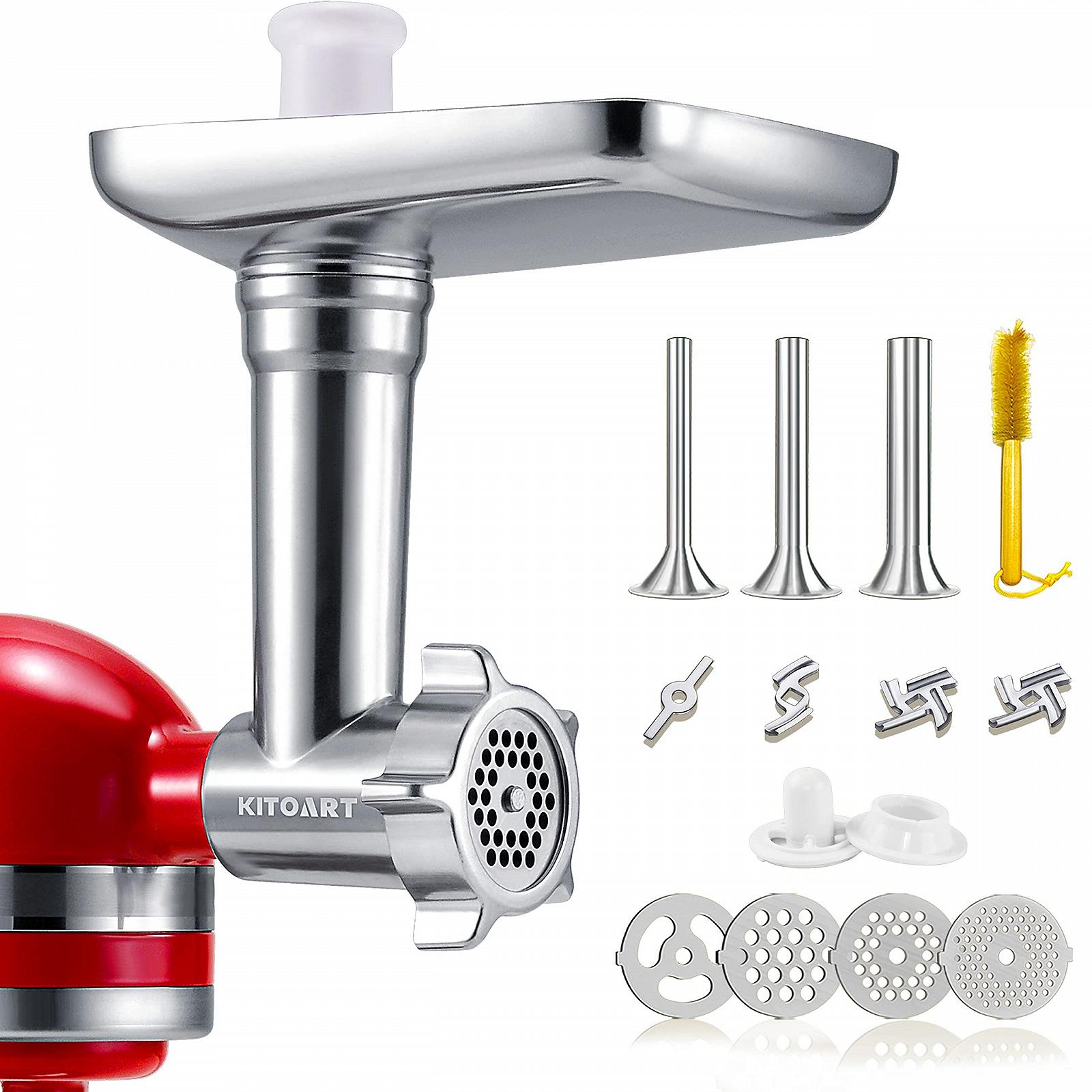 Насадка-м'ясорубка KitchenAid з нержавіючої сталі для міксерів, аксесуар для наповнення ковбас, фото №1