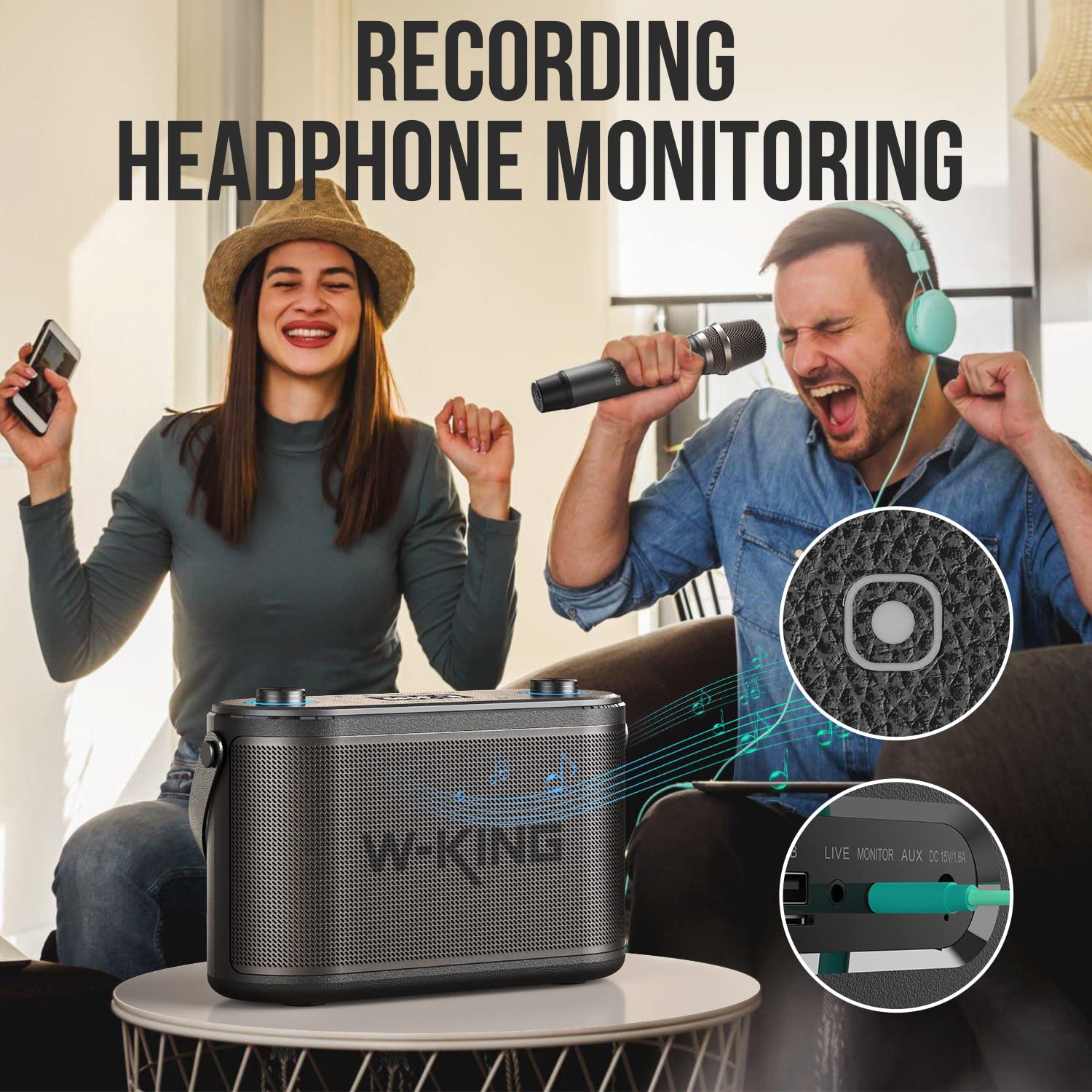 Колонка Bluetooth W-KING 3-Way Music Box 240 Вт, фото №6