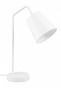 Настільна лампа Reality Leuchten Buddy R51721031 Металева Тканинний абажур E27 Матовий білий - Фото 1