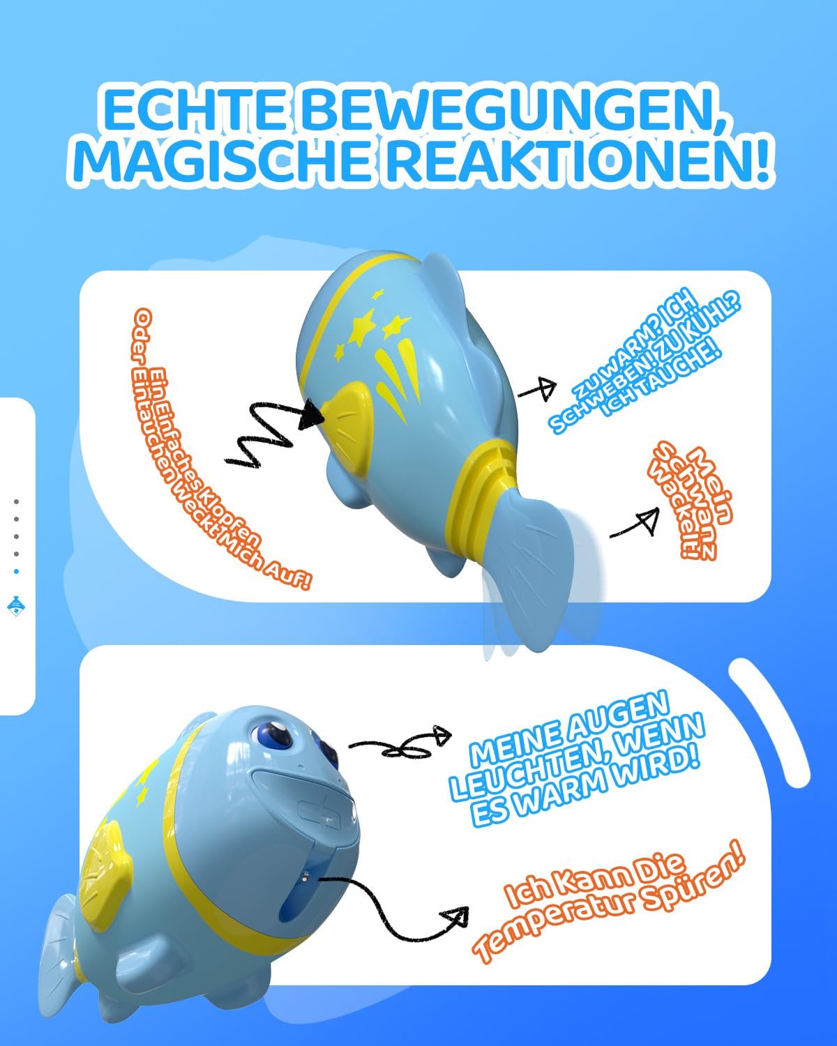 Іграшка для ванни Рибка плаваюча з LED підсвічуванням та термометром, що змінює колір очей., фото №6 Іграшка для ванни Рибка плаваюча з LED підсвічуванням та термометром, що змінює колір очей., фото №6