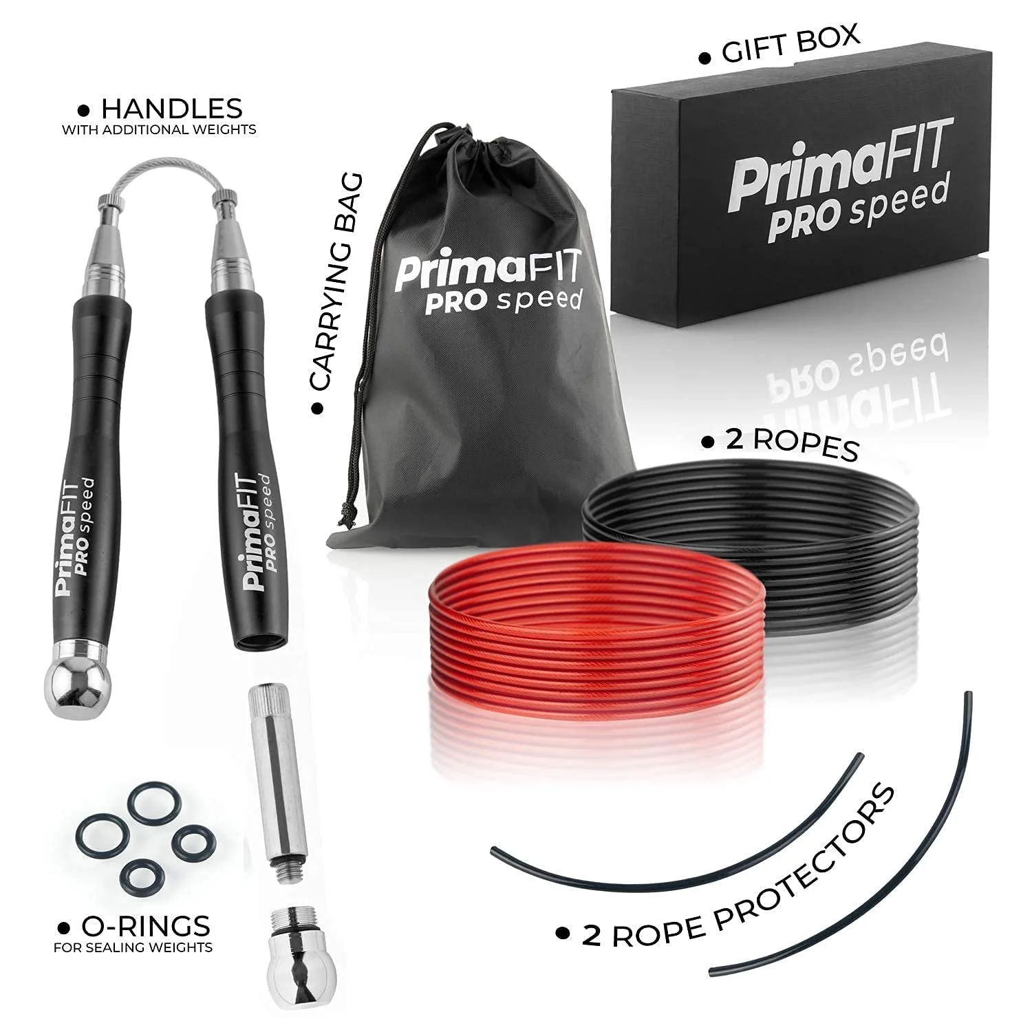 Скакалка швидкісна PrimaFIT Pro 3 м Регульована з обтяжувачами та сталевим тросом, фото №7