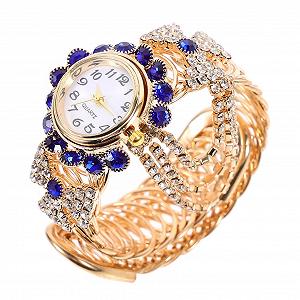 Женские часы PartyKindom Аналоговый кварцевый механизм Синий браслет - Фото 1