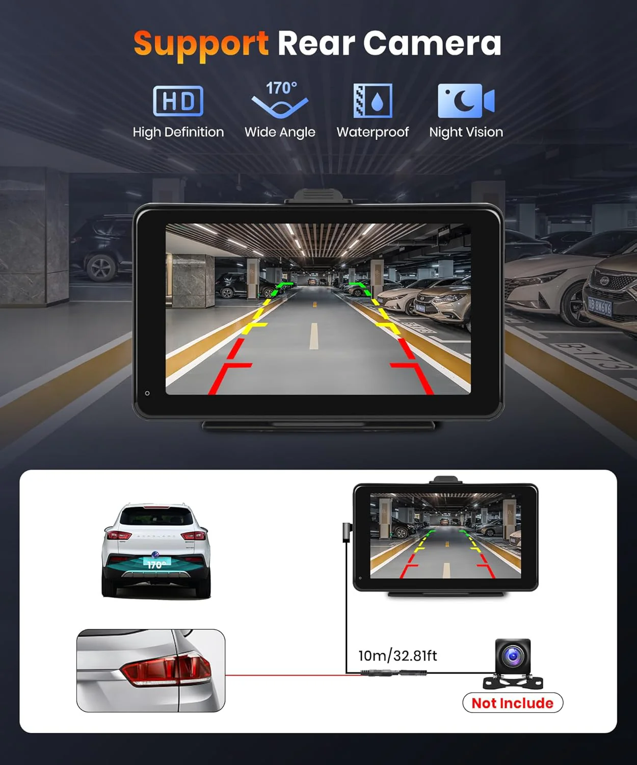 Автомагнітола Podofo A3135 / 7" / Сенсорна / Apple CarPlay / Android Auto / Bluetooth / WI-FI / GPS / FM / USB / AUX / TF Card, фото №7