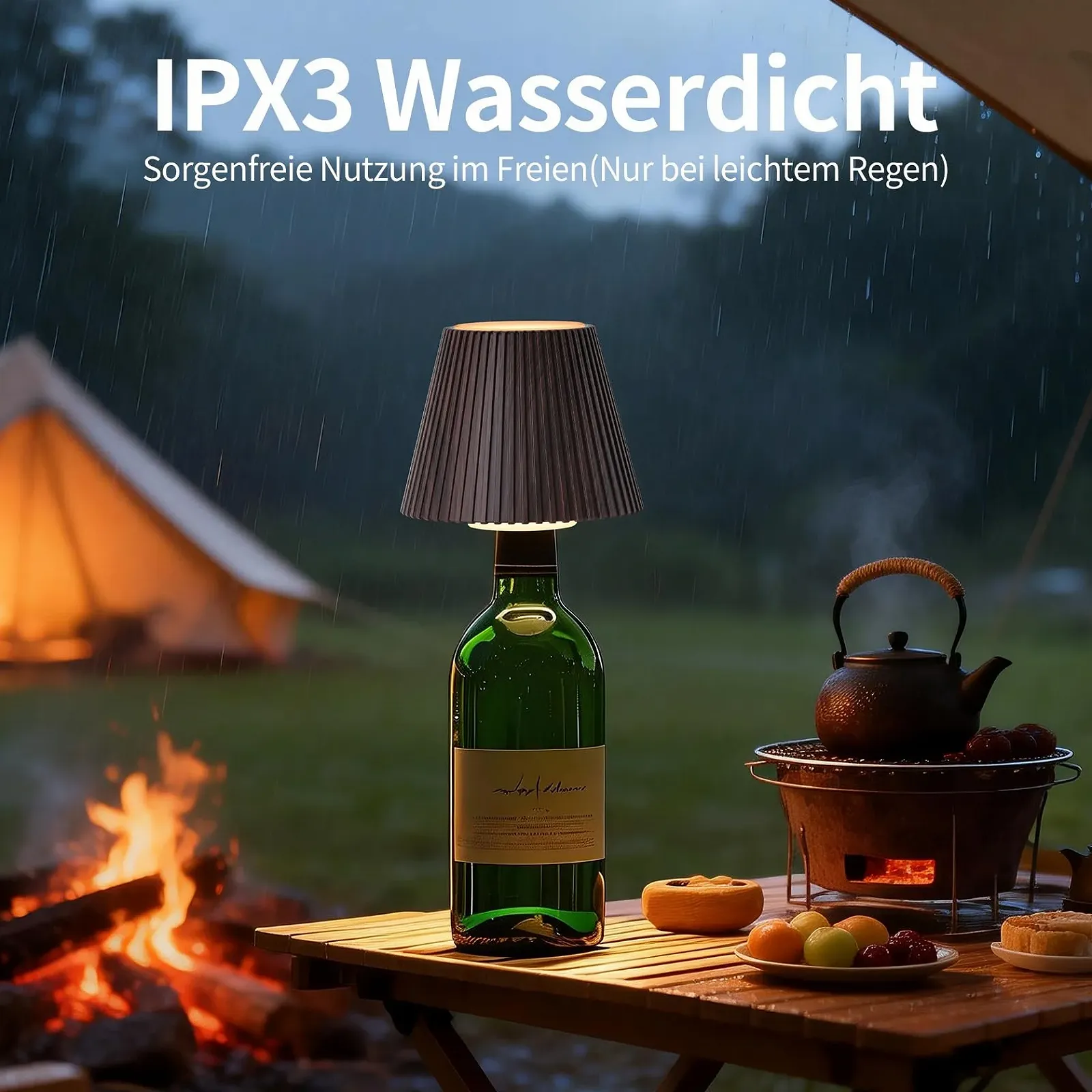 Бездротова настільна лампа для пляшок SMARTERIOR Акумуляторна Сенсорна IP54 3 кольори світла, фото №4