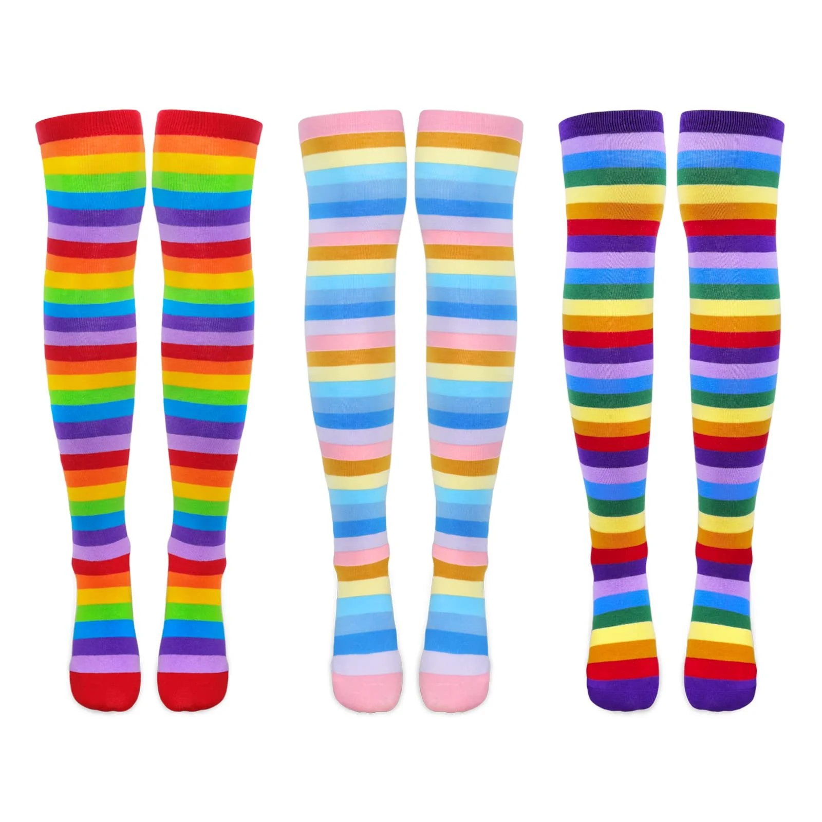 Високі гольфи в смужку LittleForBig до стегна, набір 3 пари, фото №2