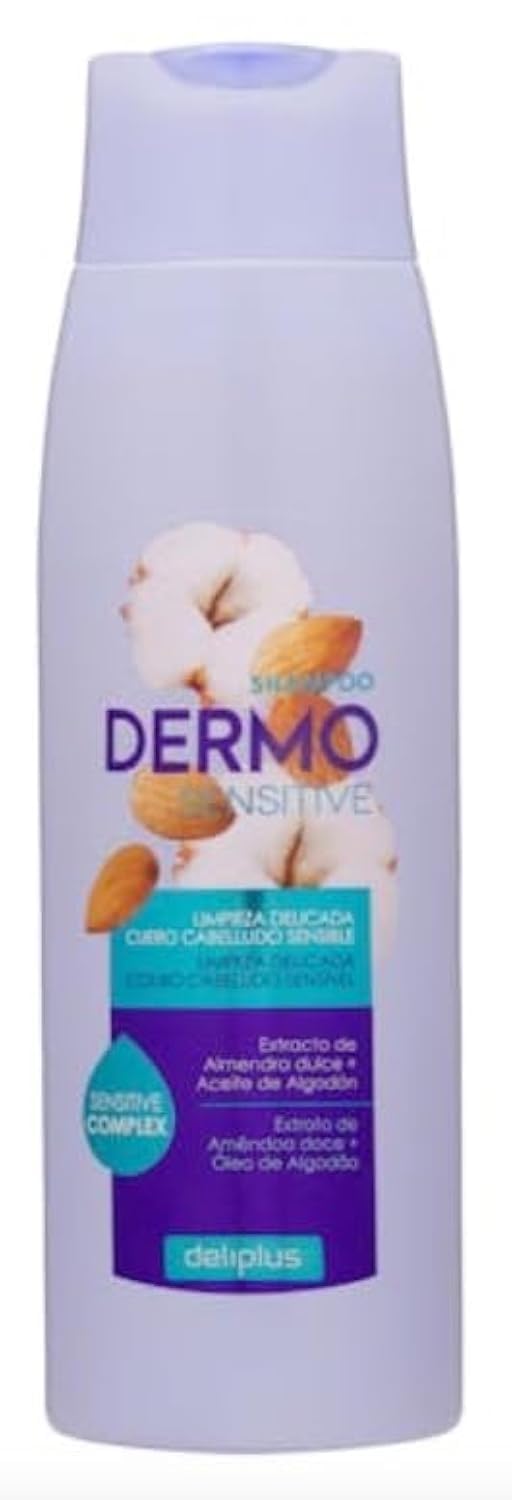 Шампунь Deliplus Dermo Sensitive для чутливого волосся 400 мл з екстрактом солодкого мигдалю та бавовняною олією, фото №1