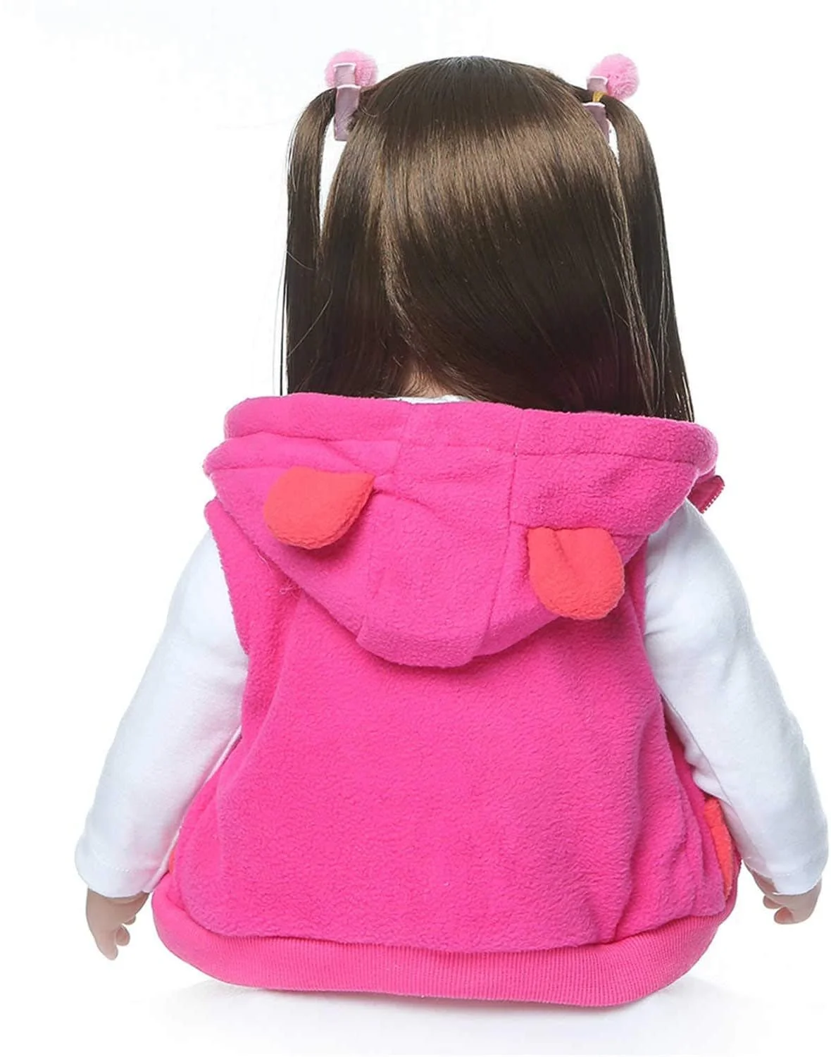 Кукла ZIYIUI 60 см Reborn Soft Vinyl Silicone Long Hair Newborn, фото №6