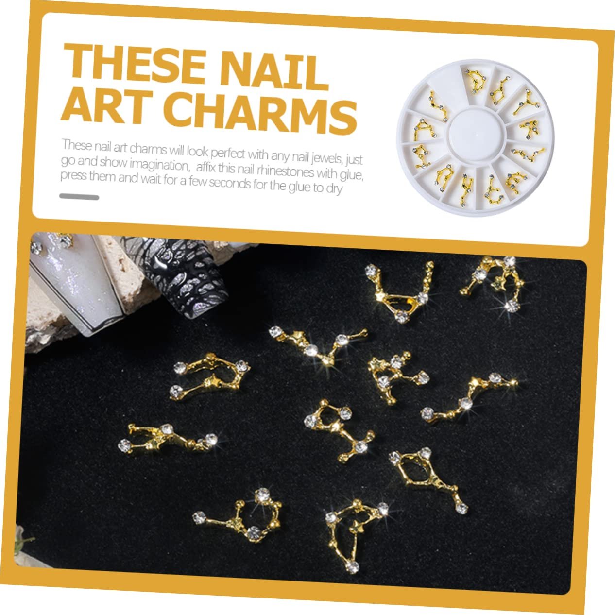 Наклейки Знаки Зодіаку для нігтів Блискітки, фото №8