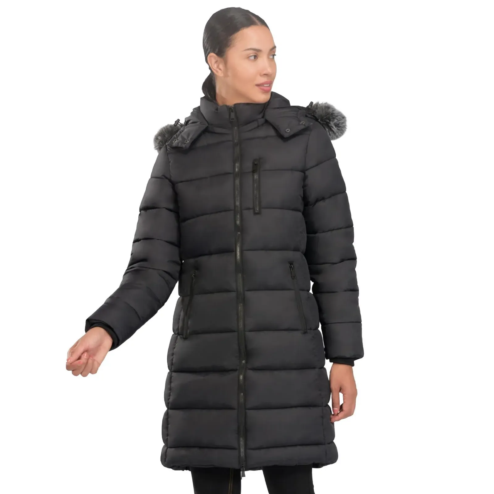 Жіноча зимова куртка Riemot Довга з капюшоном, фото №2