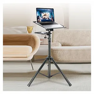 Напольная стойка для ноутбука, портативный штатив для проектора из стали, регулируемый верстак с полкой, для дома, офиса, улицы, грузоподъемность 50 кг - Фото 1