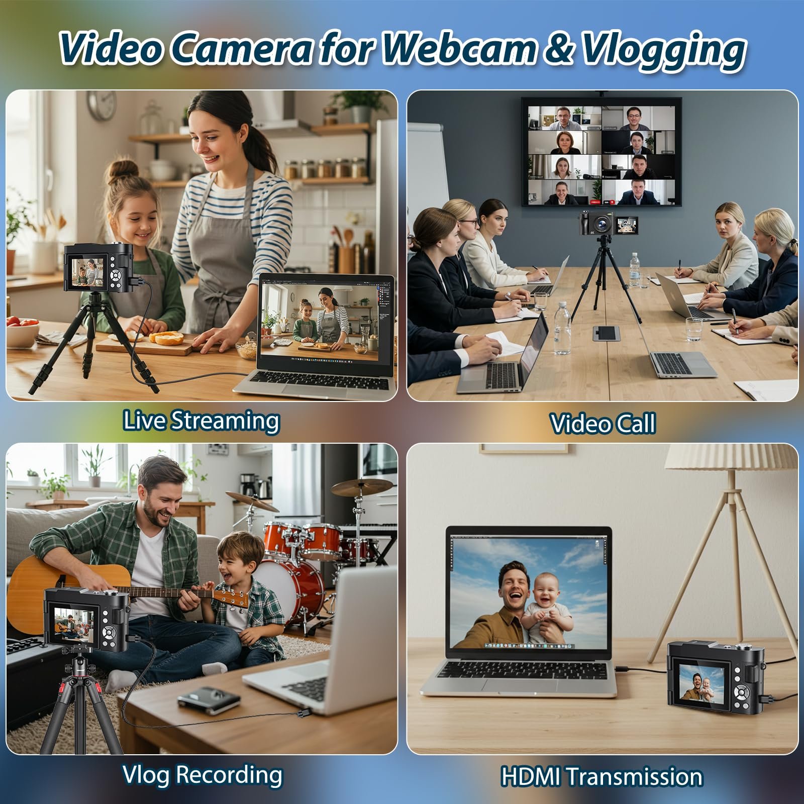 Цифровая камера 4K 50MP, автофокус, 16-кратный цифровой зум, 2,8-дюймовый экран, вращающийся на 180
		
		градусов, компактная камера для селфи с картой 32GB, фото №7