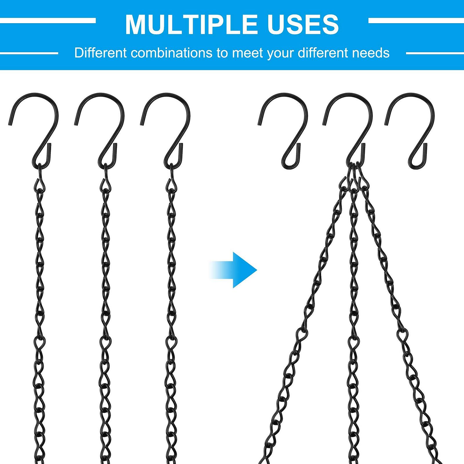 Ланцюги для підвісних кошиків 6 шт. 50 см металеві з гачками, фото №4 Ланцюги для підвісних кошиків 6 шт. 50 см металеві з гачками, фото №4
