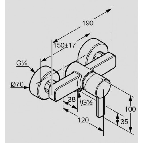 Змішувач для душу Kludi Zenta, білий/хром (388709175), фото №2