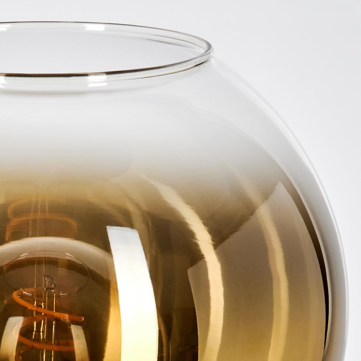 Настільна лампа HOFSTEIN Koyoto Метал/Скло E27 20 см Black/Gold/Clear, фото №3