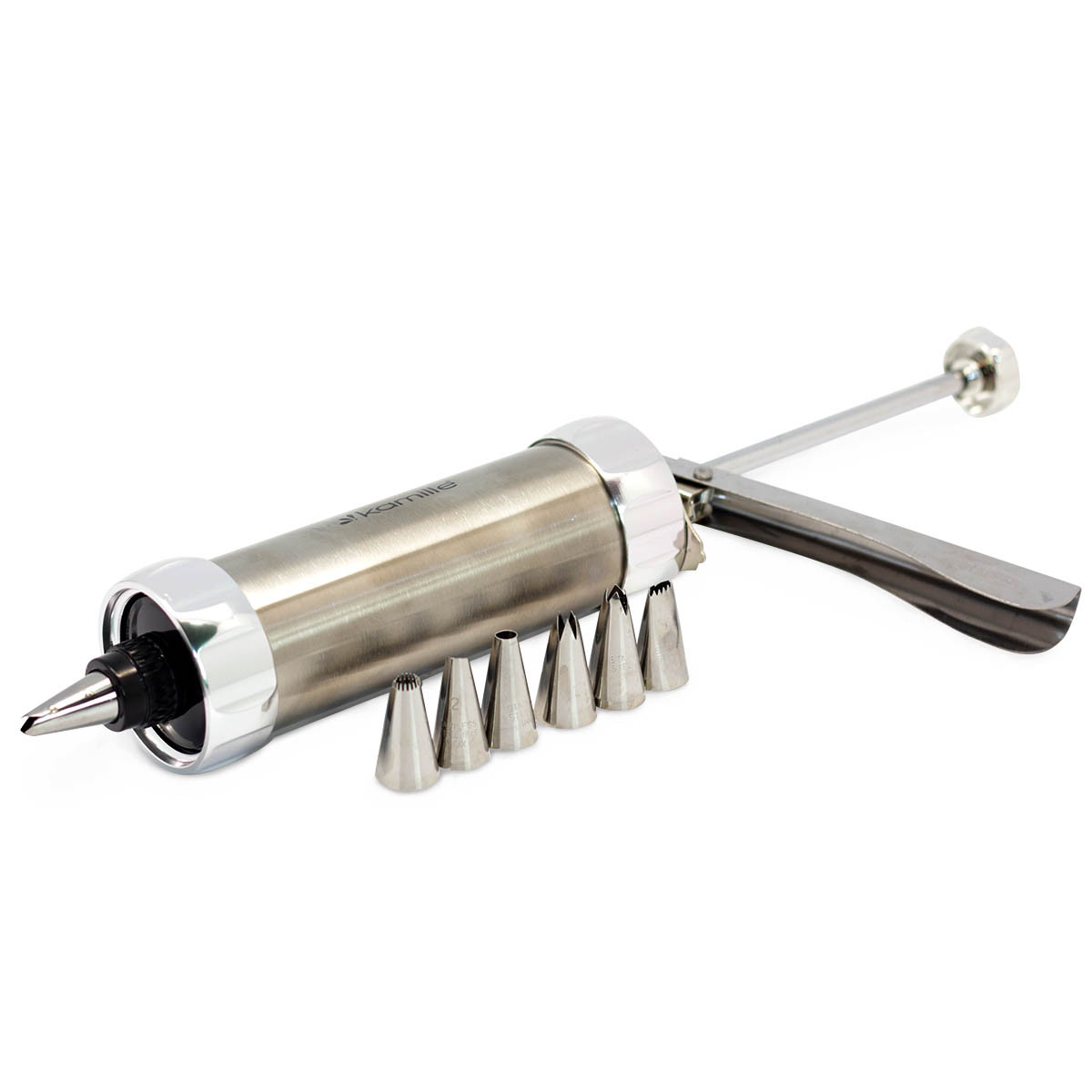 Шприц кондитерский для печенья Kamille из нержавеющей стали с насадками KM-6504, фото №9