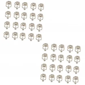 Подвески для дизайна ногтей Череп ABOOFAN 40 шт. Декоративные украшения для ногтей Череп, хрустальные украшения для ногтей, блестки для ногтей, стразы Череп, перламутр, 3D комбинированная пластина - Фото 1