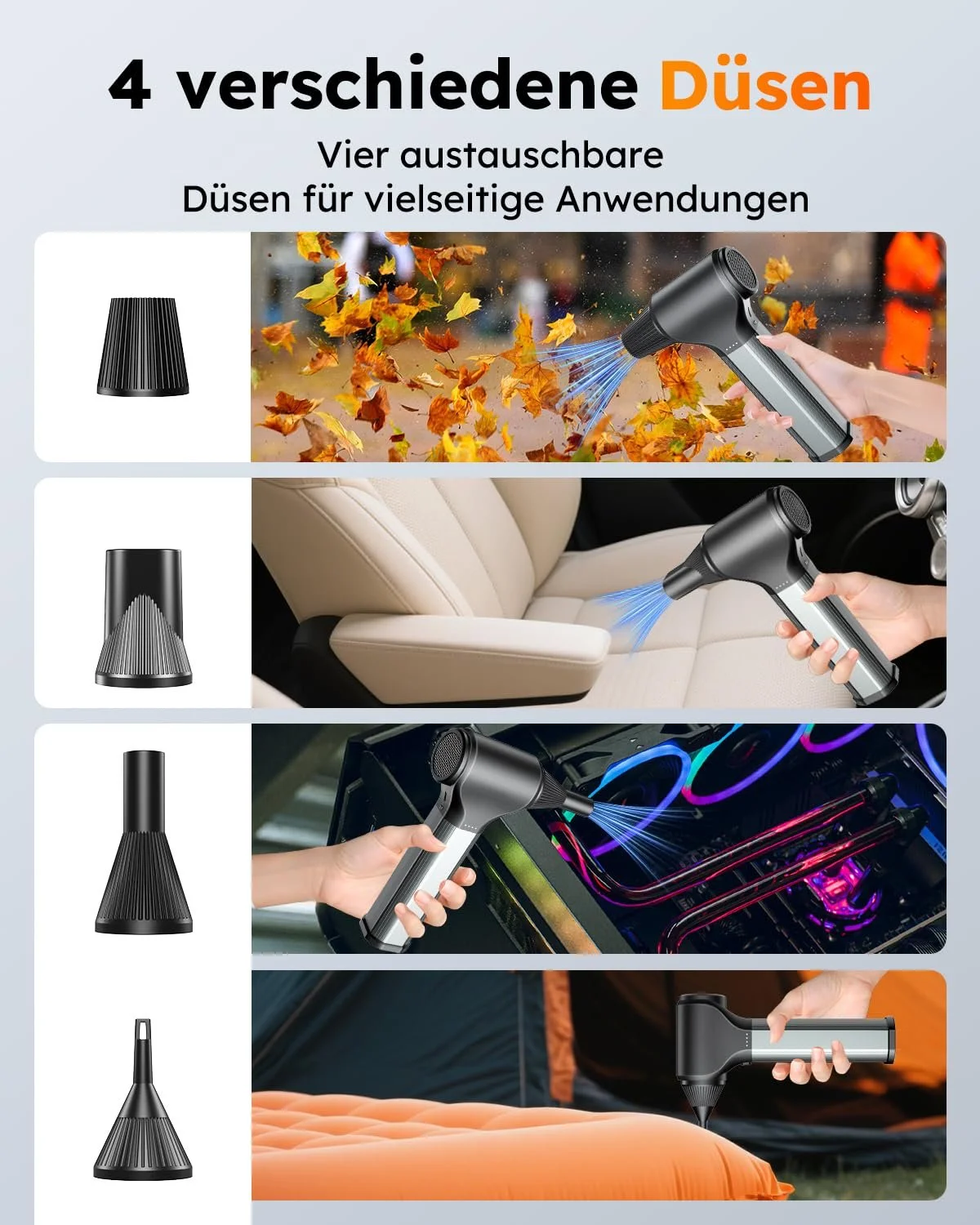 Електрична повітродувка KACNON 330000 RPM Турбо Акумуляторна, фото №6 Електрична повітродувка KACNON 330000 RPM Турбо Акумуляторна, фото №6