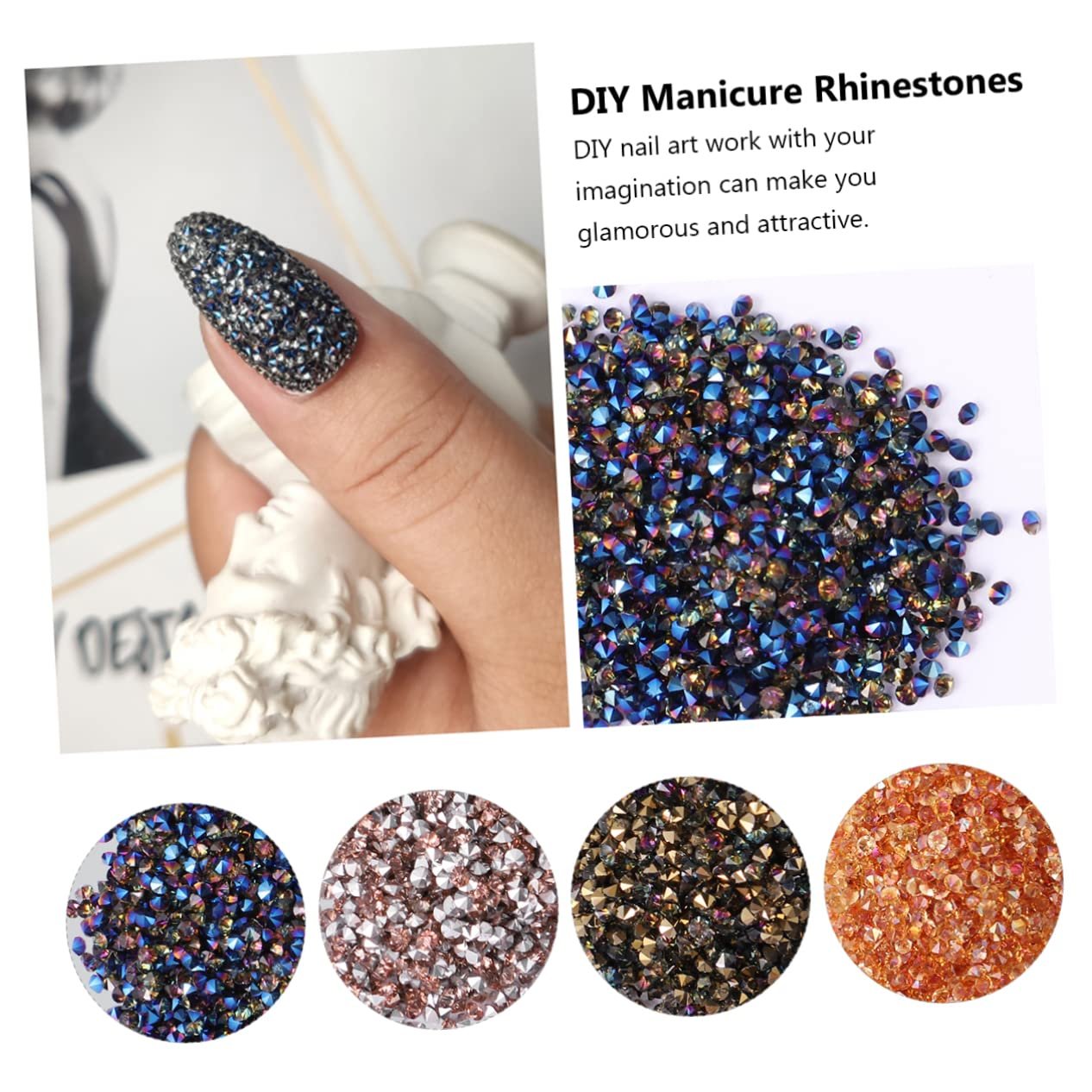 Стрази Для Нігтів FRCOLOR Мікро-цирконій 4 упаковки, фото №7