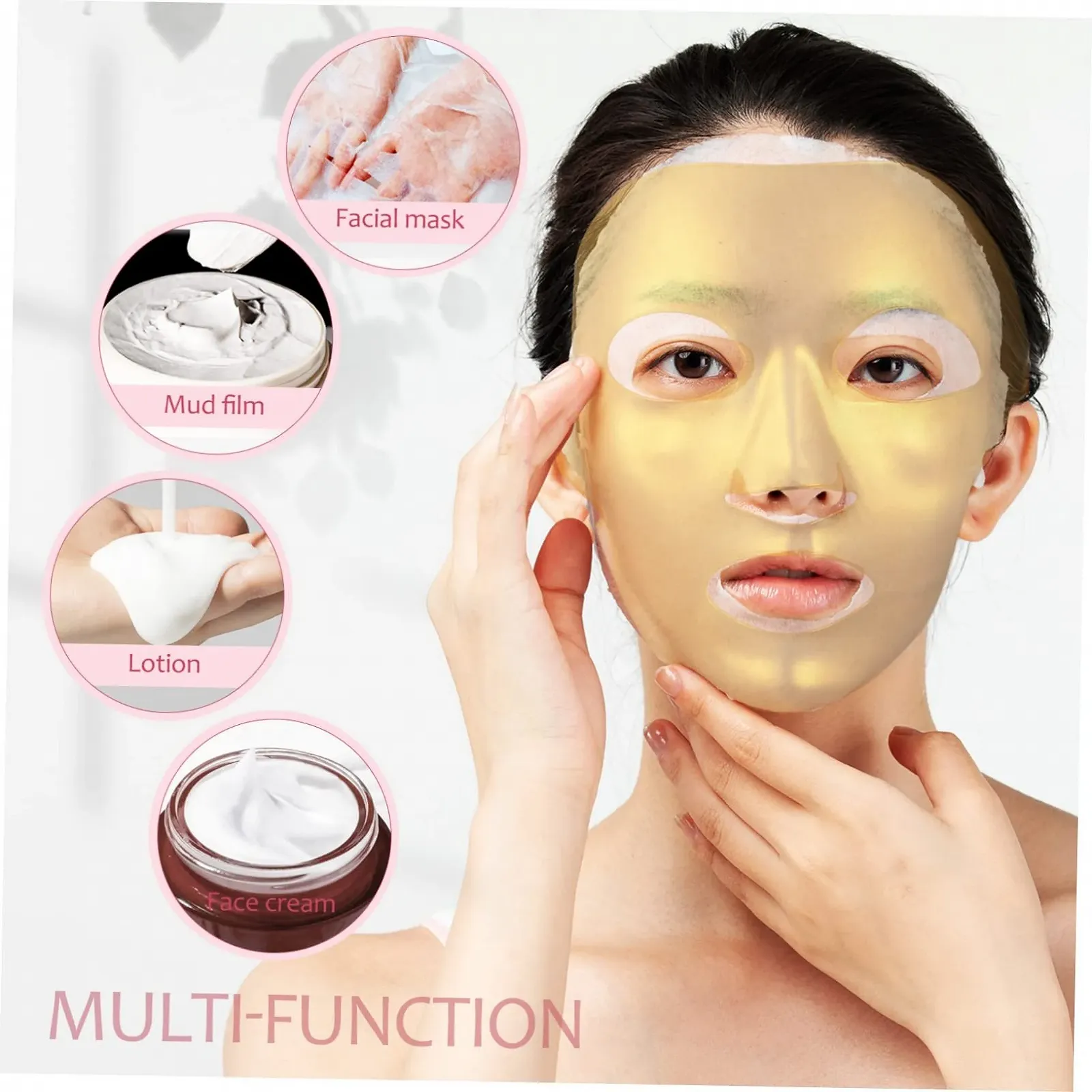 Маска для лица MUCKLILY 3 шт. Силиконовая маска для лица, многоразовая, увлажняющая, с ушными крючками для салона и домашнего использования, фото №6