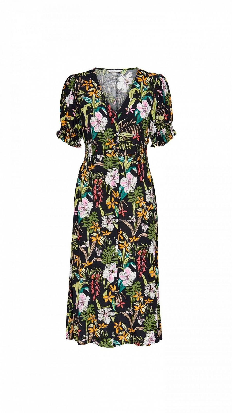 Сукня ONLMARS 2/4 MIDI DRESS WVN 15226567 Tap Shoe-JUNGLE FLOWER ONLY Чорний S, фото №1