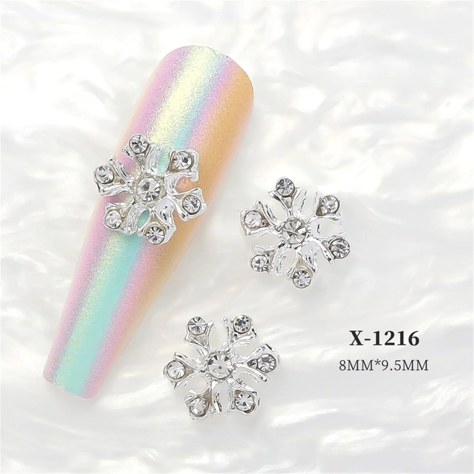 Прикраса для нігтів Сніжинки Модний манікюр, 10 шт, фото №3