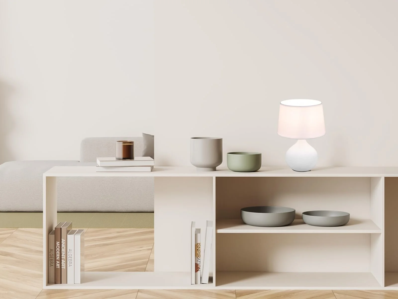 Настільна лампа meineWunschleuchte 29 см Керамічна основа Біла, фото №6