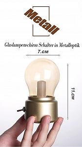 Настільна лампа Retro Mini LED USB акумуляторна вінтажна золотиста synthetic.ua - Фото 1