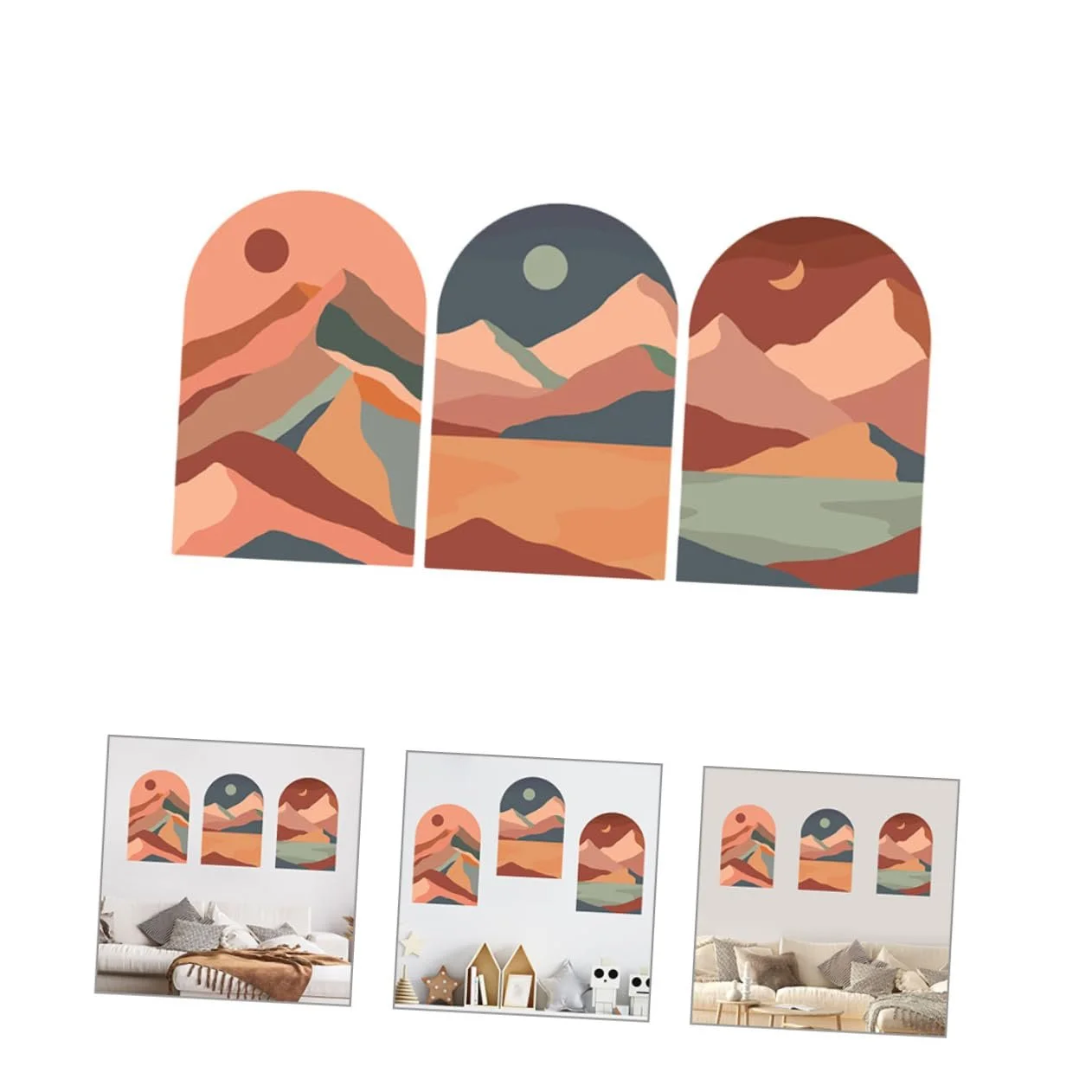 Наклейка на стіну VILLCASE Sun and Moon Bohemian Style Самоклеюча, фото №8