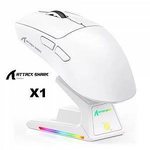 Миша Attack Shark X1 White 40000DPI PAM3395PRO Wireless Bluetooth із зарядною базою - Фото 1