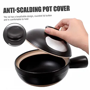 Кастрюля для супа Toyvian с ручкой, керамическая с крышкой, для 1 человека synthetic.ua - Фото 1