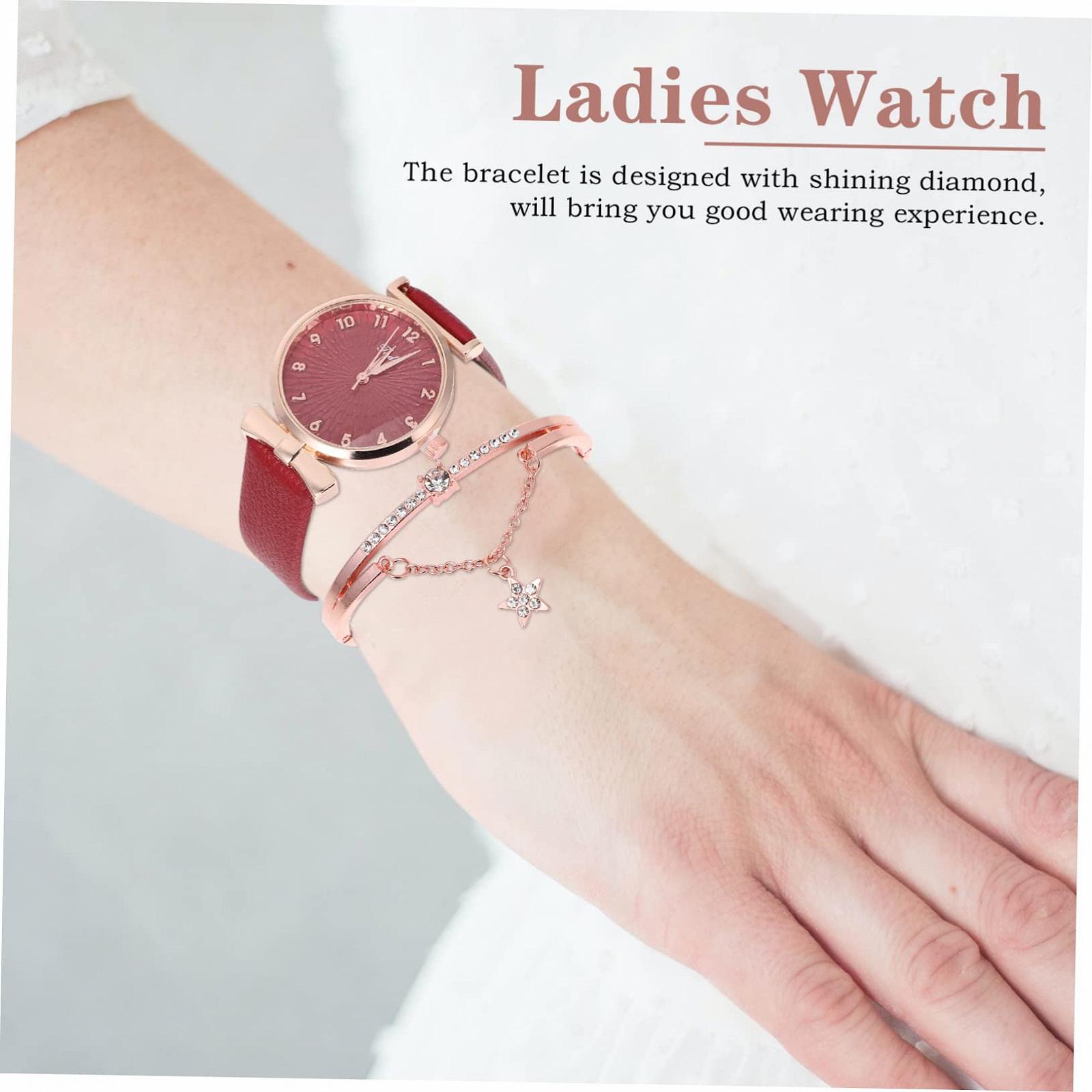 Кварцовий годинник Healvian Набір браслетів Жіночий годинник Білий, фото №3