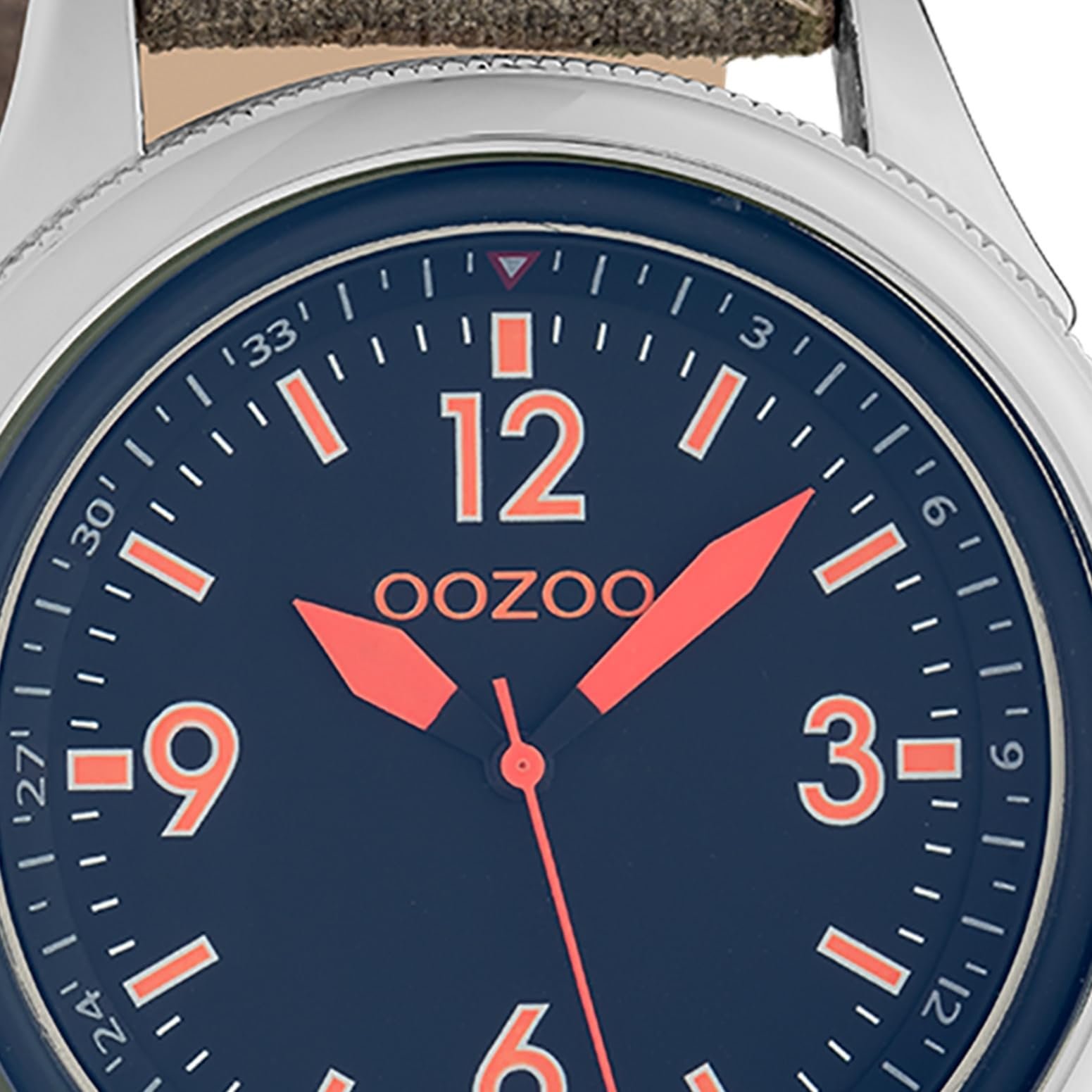 Часы Унисекс Oozoo Timepieces Аналоговые Кожа Камуфляжный Коричневый, Серебряно-Синий Ремешок, фото №2