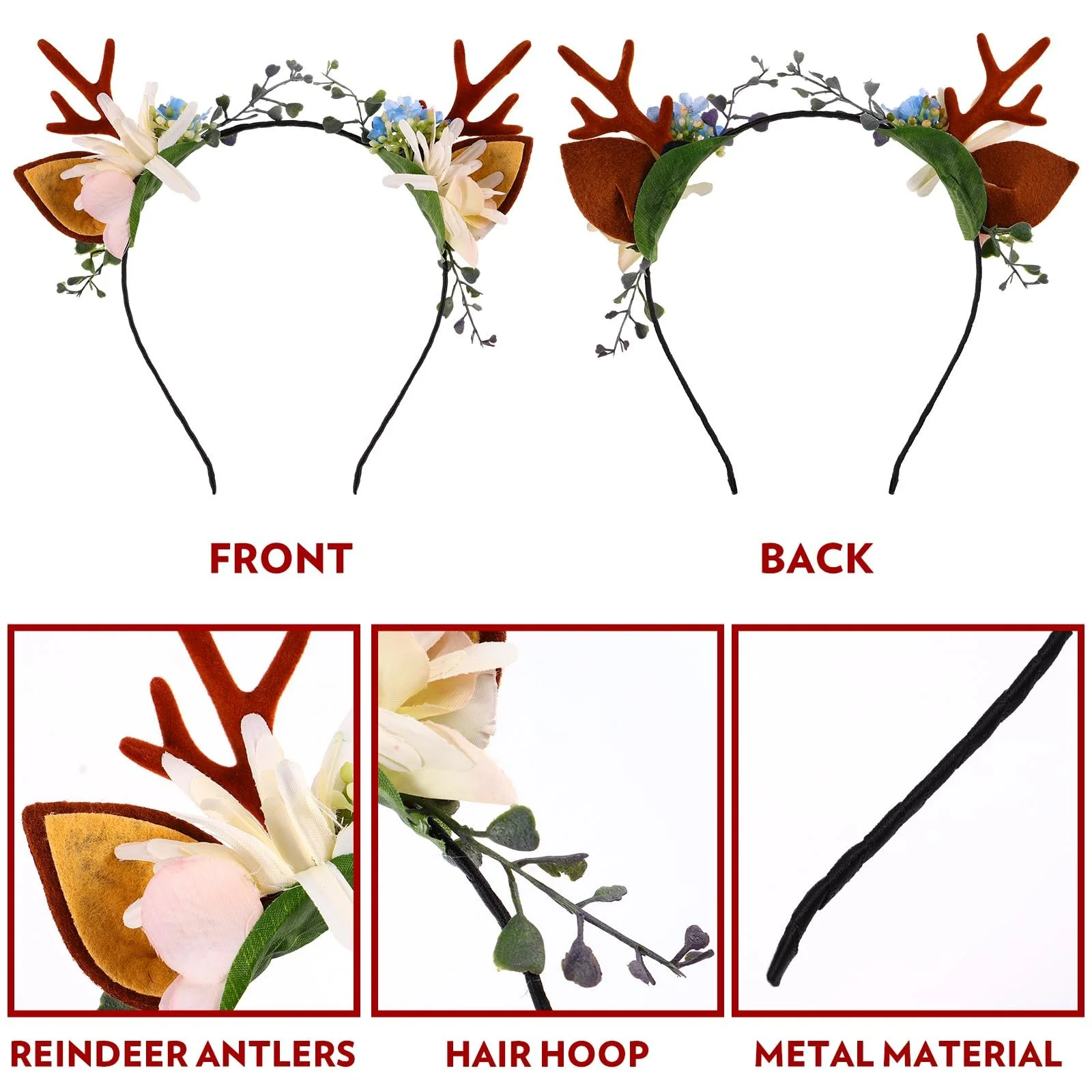 Обруч Рождественские рога Minkissy, фото №2