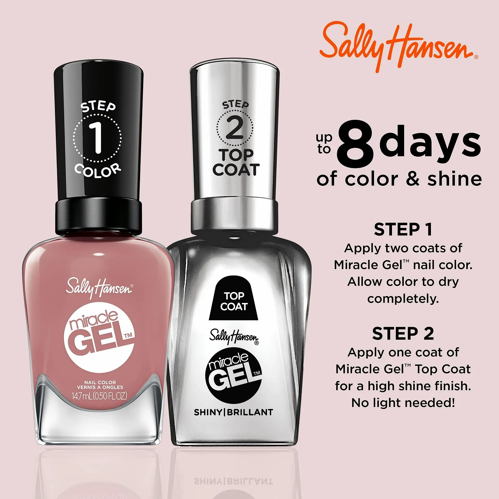 Гель-лак Sally Hansen Miracle Gel 252 Rose & Shine, фото №5 Гель-лак Sally Hansen Miracle Gel 252 Rose & Shine, фото №5