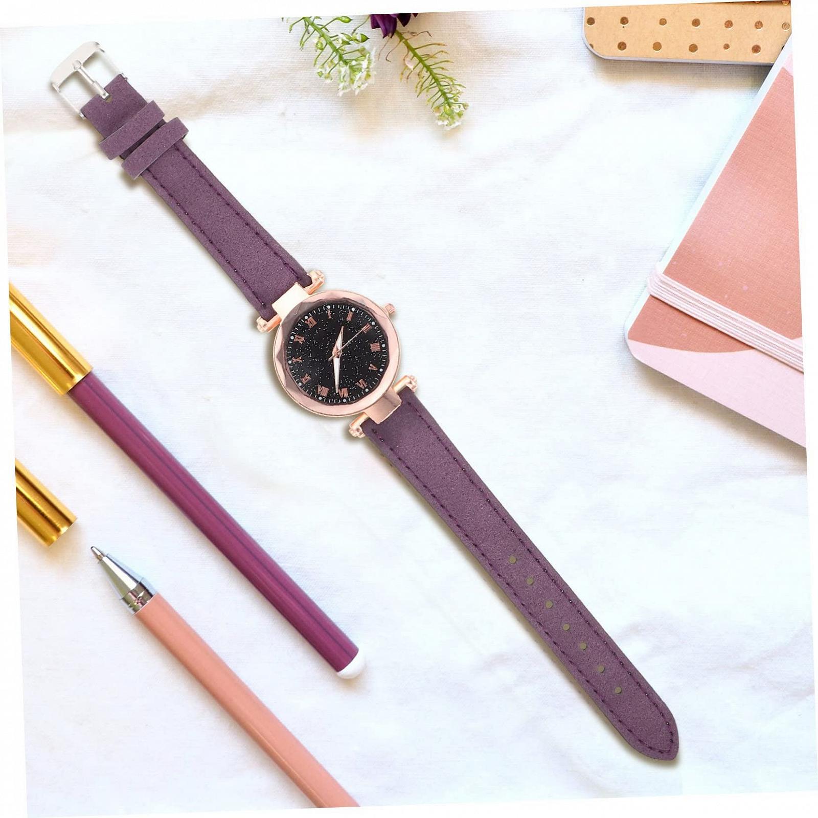 Жіночий наручний годинник Healvian Roman Dial, фіолетовий, фото №6