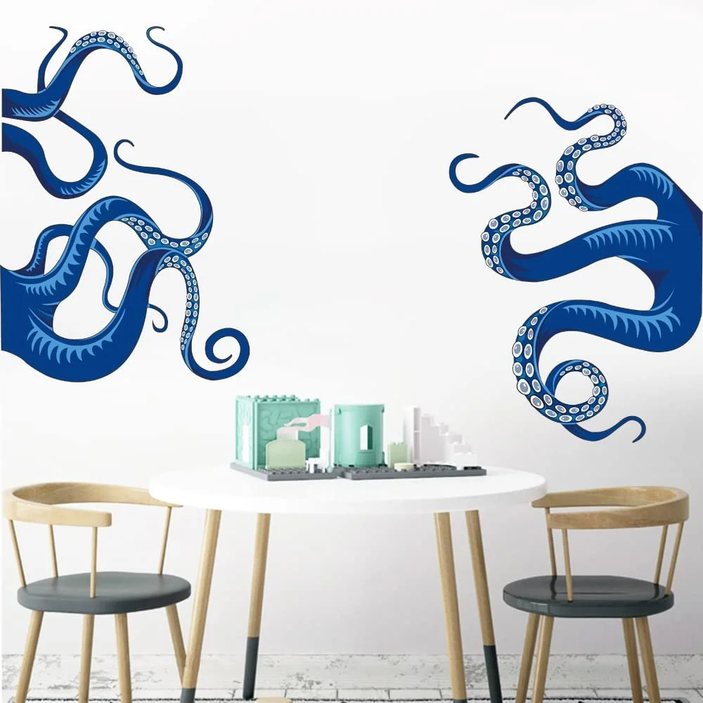 Наклейка на стіну Runtoo Octopus Funny Underwater World Sea Animals, фото №2