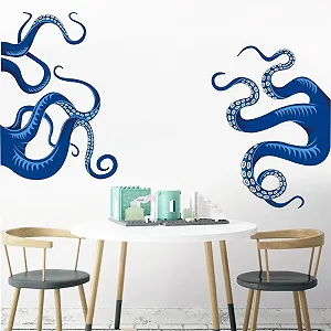 Наклейка на стіну Runtoo Octopus Funny Underwater World Sea Animals synthetic.ua - Фото 1