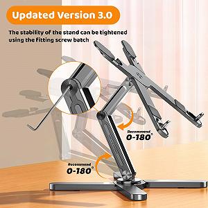 Підставка для ноутбука з основою, що обертається на 360 градусів, металевий synthetic.ua - Фото 1