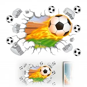 Наклейка на стіну 3D Футбольний м'яч 60 x 40 см - Фото 1