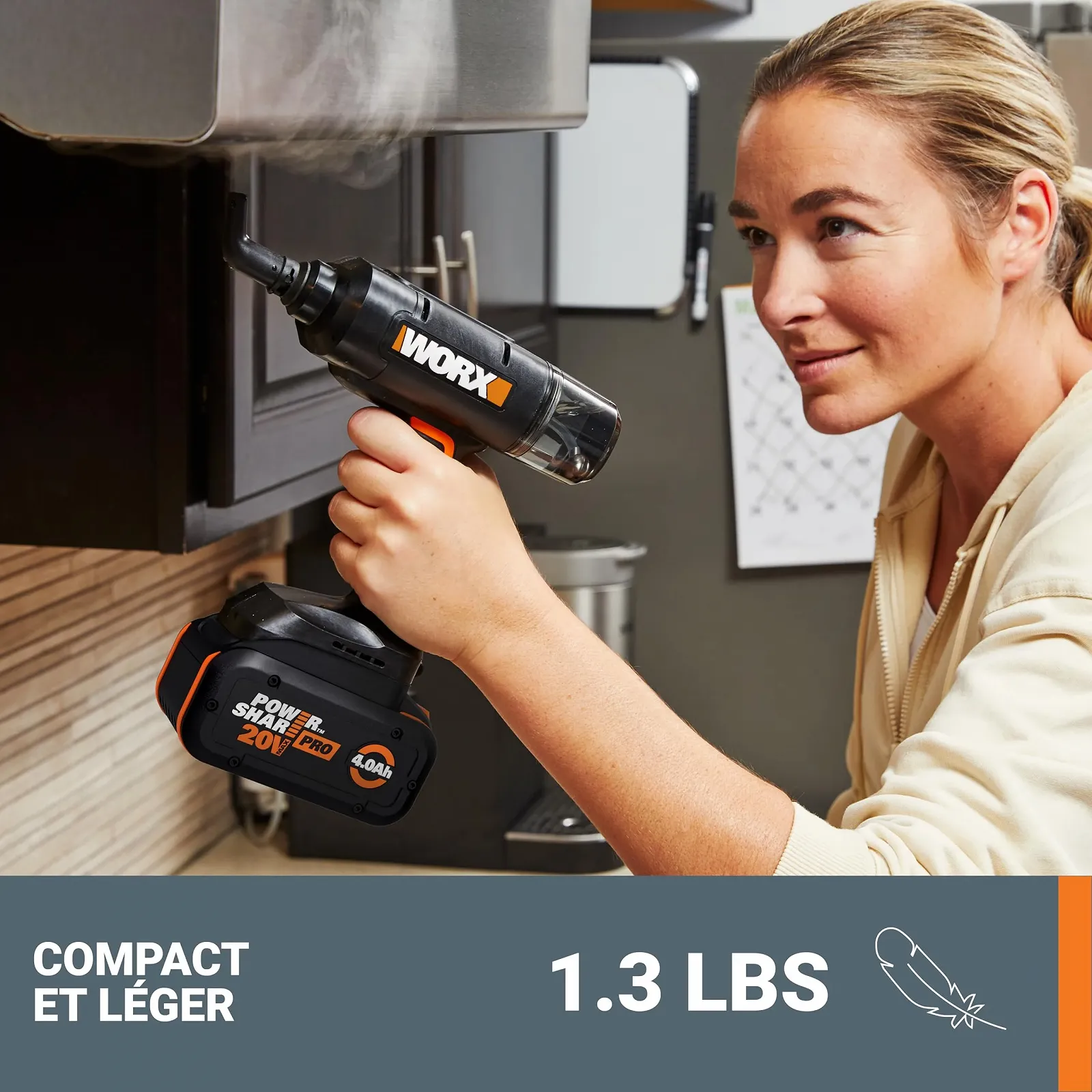 Бездротовий ручний пароочисник WORX 18V (20V MAX) WX770.9 220°F 8 секунд розігрів Без акумулятора та зарядного пристрою, фото №7