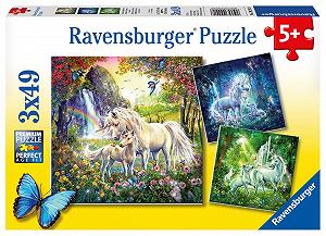 Пазл Ravensburger Kinderpuzzle 09291 SCHOENE EINHOERNER 3 x 49 елементів - Фото 1