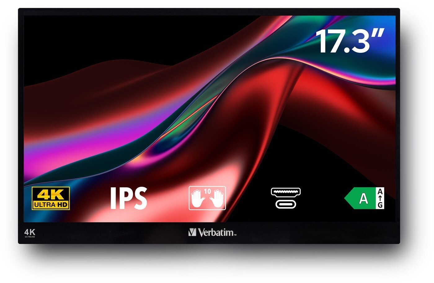 Монітор портативний сенсорний 17.3" Verbatim PMT-17 4K IPS 60 Гц, фото №1