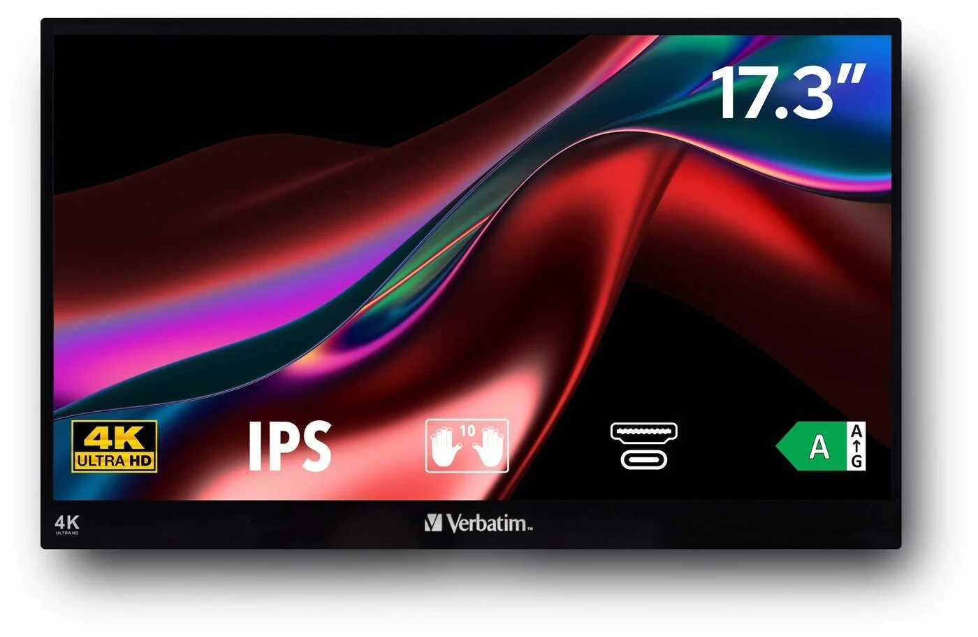Монитор портативный сенсорный 17.3" Verbatim PMT-17 4K IPS 60 Гц, фото №1