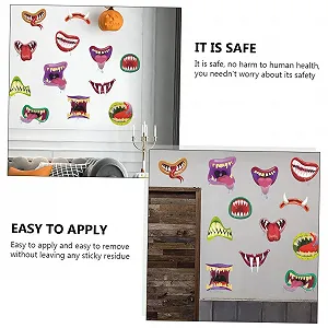 Наклейки на стіну UKCOCO Хелловін Рот монстра Мультяшні Світяться в темряві 2 шт. synthetic.ua - Фото 1